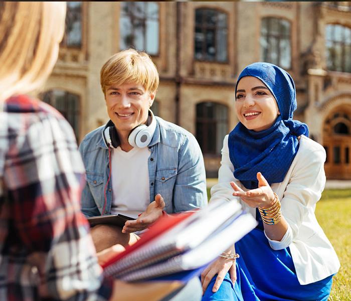 international students on campus